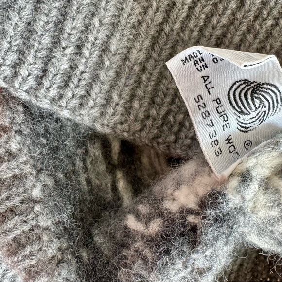 ❤️ VINTAGE L.L. BEAN FAIR ISLE WOOL GRAY SWEATER CLASSIC PULLOVER CREWNECK - Picture 10 of 10